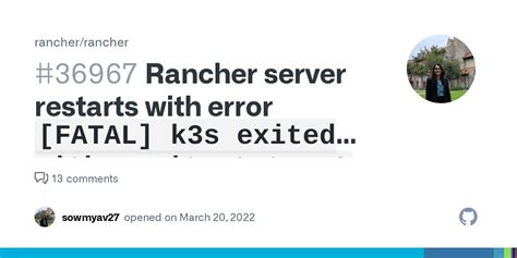 rancher k3s exited with exit status 2.
